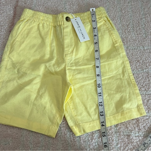 NWT Janie and Jack Pale Yellow Bermuda Shorts Size 8 Linen Cotton Blend - Picture 8 of 11